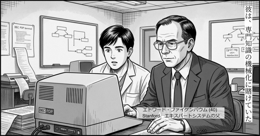 1976 スタンフォード、ファイゲンバウムの研究室でショートリフらが MYCIN を完成 (Scene 3 第 3 ページ)